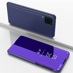 Leather Case Stands Flip Mirror Cover Holder L02 for Huawei Nova 6 SE Blue