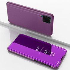 Leather Case Stands Flip Mirror Cover Holder L02 for Huawei Nova 7i Purple
