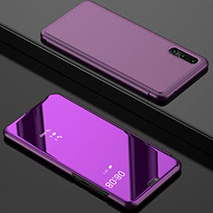 Leather Case Stands Flip Mirror Cover Holder L02 for Huawei P20 Pro Purple