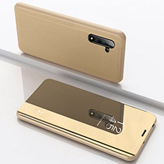 Leather Case Stands Flip Mirror Cover Holder L02 for Samsung Galaxy Note 10 5G Gold