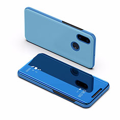 Leather Case Stands Flip Mirror Cover Holder L02 for Xiaomi Mi Max 3 Sky Blue