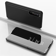Leather Case Stands Flip Mirror Cover Holder L03 for Sony Xperia 1 II Black