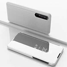 Leather Case Stands Flip Mirror Cover Holder L03 for Sony Xperia 1 II Silver