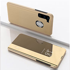 Leather Case Stands Flip Mirror Cover Holder L04 for Samsung Galaxy A11 Gold