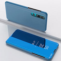 Leather Case Stands Flip Mirror Cover Holder L04 for Xiaomi Mi 10 Blue