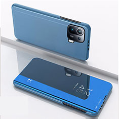 Leather Case Stands Flip Mirror Cover Holder L04 for Xiaomi Mi 11 Pro 5G Blue