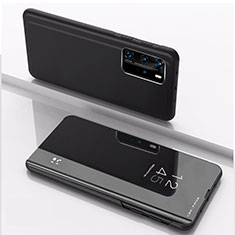 Leather Case Stands Flip Mirror Cover Holder L04 for Xiaomi Redmi K30S 5G Black
