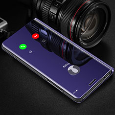 Leather Case Stands Flip Mirror Cover Holder M01 for Huawei Honor 20 Pro Purple