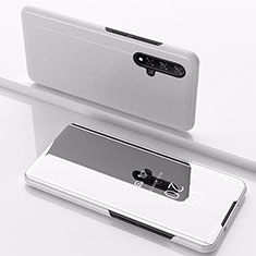 Leather Case Stands Flip Mirror Cover Holder M01 for Huawei Honor 20 Silver