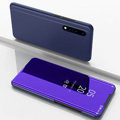 Leather Case Stands Flip Mirror Cover Holder M01 for Samsung Galaxy A70 Purple