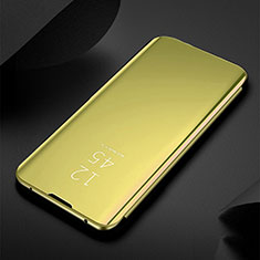 Leather Case Stands Flip Mirror Cover Holder M03 for Samsung Galaxy S20 5G Gold