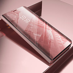 Leather Case Stands Flip Mirror Cover Holder M04 for Xiaomi Mi 11 Lite 5G NE Rose Gold