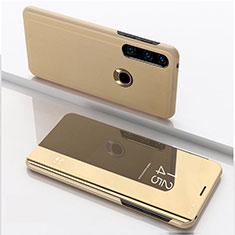 Leather Case Stands Flip Mirror Cover Holder QH1 for Huawei P40 Lite E Gold