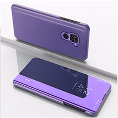 Leather Case Stands Flip Mirror Cover Holder QH1 for Xiaomi Redmi 10X 4G Clove Purple