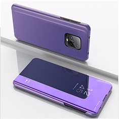 Leather Case Stands Flip Mirror Cover Holder QH1 for Xiaomi Redmi 10X 5G Clove Purple