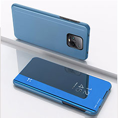 Leather Case Stands Flip Mirror Cover Holder QH1 for Xiaomi Redmi 10X Pro 5G Blue
