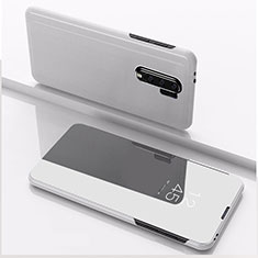 Leather Case Stands Flip Mirror Cover Holder QH1 for Xiaomi Redmi 9 Silver