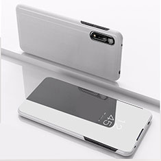 Leather Case Stands Flip Mirror Cover Holder QH1 for Xiaomi Redmi 9A Silver