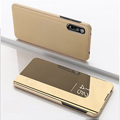 Leather Case Stands Flip Mirror Cover Holder QH1 for Xiaomi Redmi 9i Gold