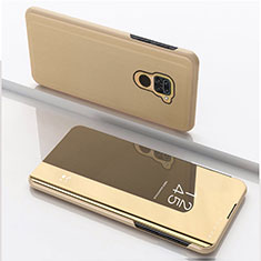 Leather Case Stands Flip Mirror Cover Holder QH1 for Xiaomi Redmi Note 9 Gold
