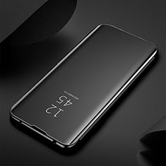Leather Case Stands Flip Mirror Cover Holder S01 for Xiaomi Mi Note 10 Pro Black