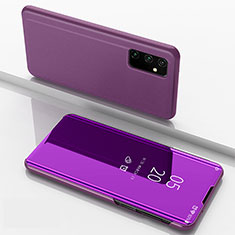 Leather Case Stands Flip Mirror Cover Holder ZL1 for Samsung Galaxy A05s Clove Purple