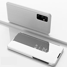 Leather Case Stands Flip Mirror Cover Holder ZL1 for Samsung Galaxy A05s Silver