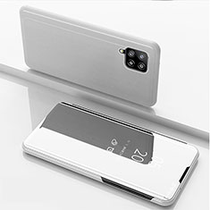 Leather Case Stands Flip Mirror Cover Holder ZL1 for Samsung Galaxy A42 5G Silver