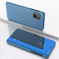 Leather Case Stands Flip Mirror Cover Holder ZL1 for Samsung Galaxy A51 5G Blue