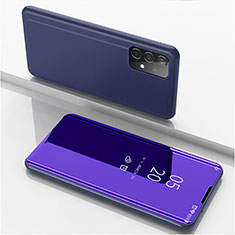 Leather Case Stands Flip Mirror Cover Holder ZL1 for Samsung Galaxy A52 4G Purple