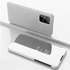 Leather Case Stands Flip Mirror Cover Holder ZL1 for Samsung Galaxy M80S Silver