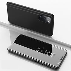 Leather Case Stands Flip Mirror Cover Holder ZL1 for Samsung Galaxy S20 5G Black