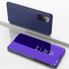 Leather Case Stands Flip Mirror Cover Holder ZL1 for Samsung Galaxy S20 5G Purple