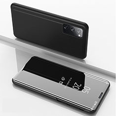 Leather Case Stands Flip Mirror Cover Holder ZL1 for Samsung Galaxy S20 Black