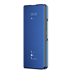 Leather Case Stands Flip Mirror Cover Holder ZL2 for Samsung Galaxy Z Fold4 5G Blue