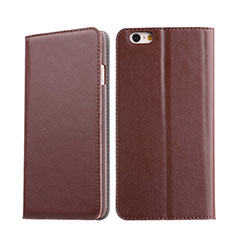 Leather Case Stands Flip Wallet for Apple iPhone 6 Brown