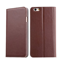 Leather Case Stands Flip Wallet for Apple iPhone 6 Plus Brown