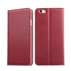 Leather Case Stands Flip Wallet for Apple iPhone 6 Plus Red