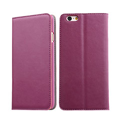 Leather Case Stands Flip Wallet for Apple iPhone 6 Purple