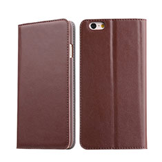 Leather Case Stands Flip Wallet for Apple iPhone 6S Brown