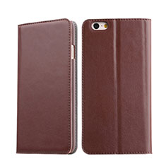 Leather Case Stands Flip Wallet for Apple iPhone 6S Plus Brown