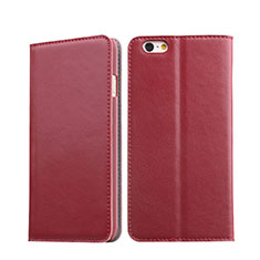 Leather Case Stands Flip Wallet for Apple iPhone 6S Red