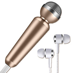 Luxury 3.5mm Mini Handheld Microphone Singing Recording M02 for Samsung Galaxy M21 Gold