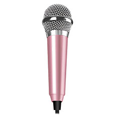 Luxury 3.5mm Mini Handheld Microphone Singing Recording M04 for Oppo A38 Pink