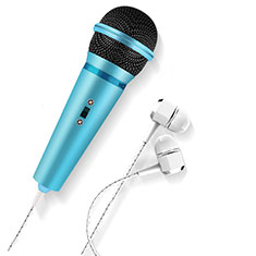 Luxury 3.5mm Mini Handheld Microphone Singing Recording M05 for Realme X3 SuperZoom Sky Blue