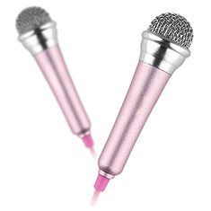 Luxury 3.5mm Mini Handheld Microphone Singing Recording with Stand M12 for Oppo Find N2 Flip 5G Pink