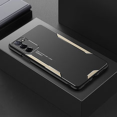 Luxury Aluminum Metal Back Cover and Silicone Frame Case for Oppo A53s 5G Gold