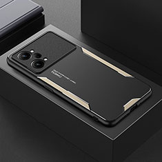 Luxury Aluminum Metal Back Cover and Silicone Frame Case for Oppo K10 Pro 5G Gold