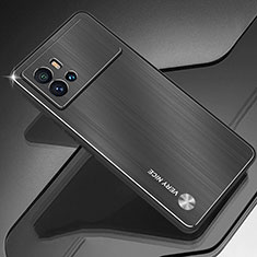 Luxury Aluminum Metal Back Cover and Silicone Frame Case for Vivo iQOO 9 Pro 5G Black