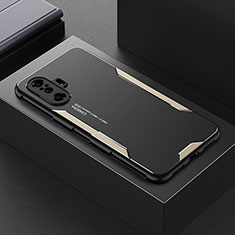 Luxury Aluminum Metal Back Cover and Silicone Frame Case for Xiaomi Poco F3 GT 5G Gold
